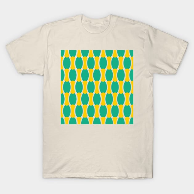 Green and Gold Pattern T-Shirt by Markyartshop